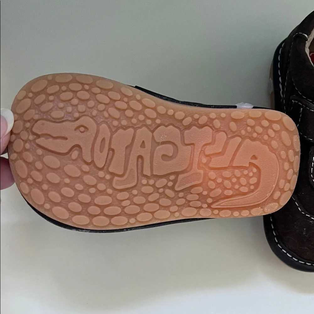 Soft Brown Baby Walker Shoes with Velcro Strap
